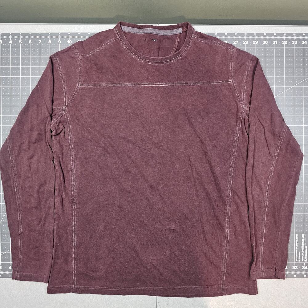 Kuhl Blast Long Sleeve Tshirt Large Burgundy Brushed Organic Cotton Outdoors
